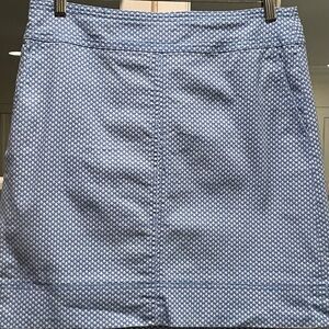 Talbots Sailboat Geo Print Casual Sporty Mini Skirt, Light Blue, Sz 8 Like New